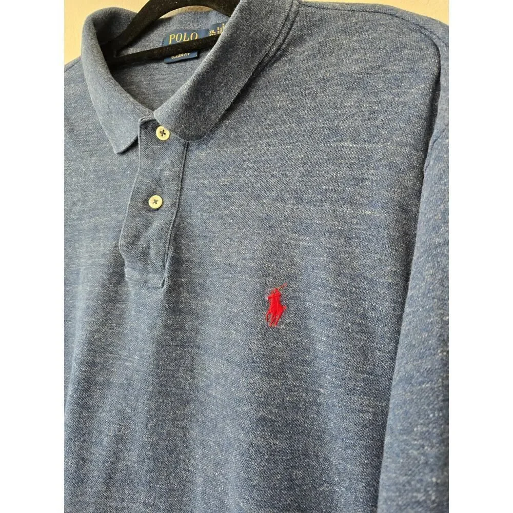 Polo Ralph Lauren Men’s Polo Shirt XXL Classic Fit Navy Blue Cotton Casual